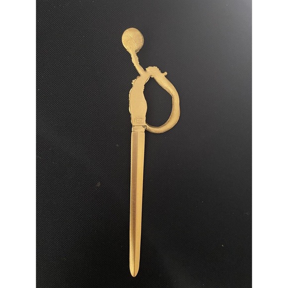 ERTE object d'art “Firefiles” Gold-Plated Pewter & Steel Letter Opener VINTAGE - Picture 5 of 8